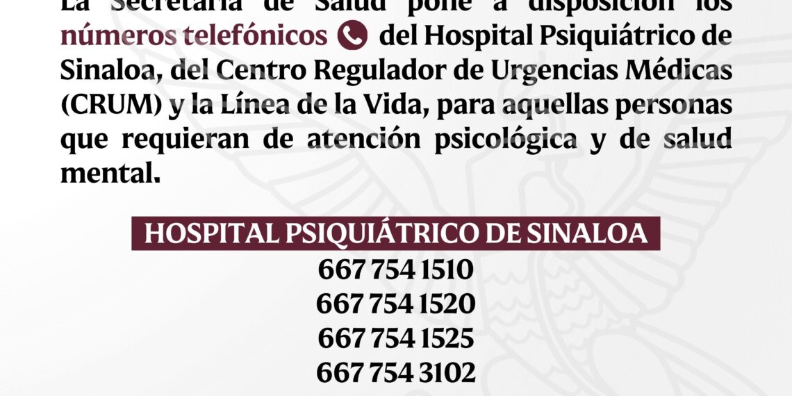 Secretaría de Salud ofrece atención psicológica gratuita