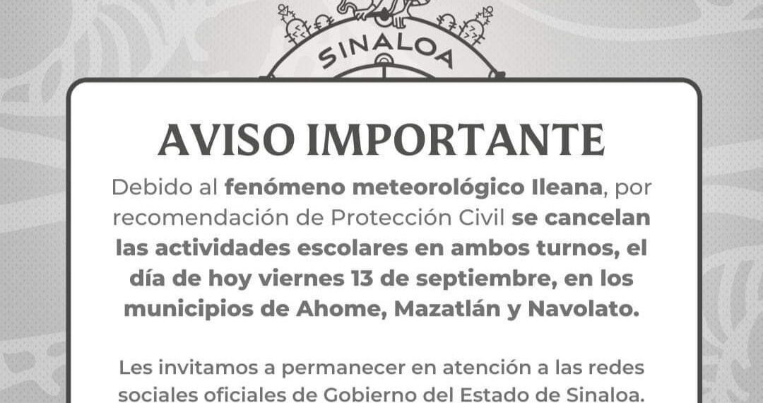 “Puente Largo para Sinaloa” Alumnos entraran hasta el 17 de septiembre a clases: Brito Acuña – NR | NOTICIAS