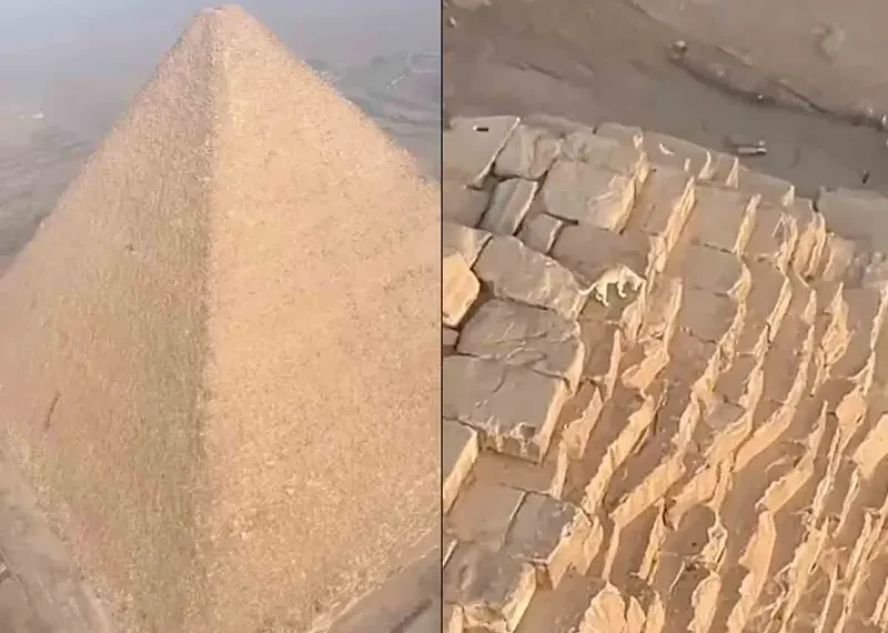 ¿Qué hace ahí? Perrito es captado en la cima de la gran Pirámide de Giza en Egipto