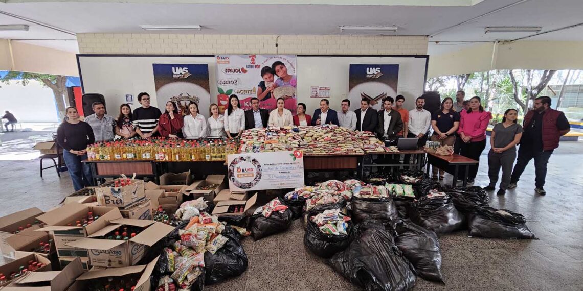 La UAS y la comunidad de la Facultad de Contaduría entregan al Banco de Alimentos de Culiacán más de 3 toneladas de alimento no perecedero