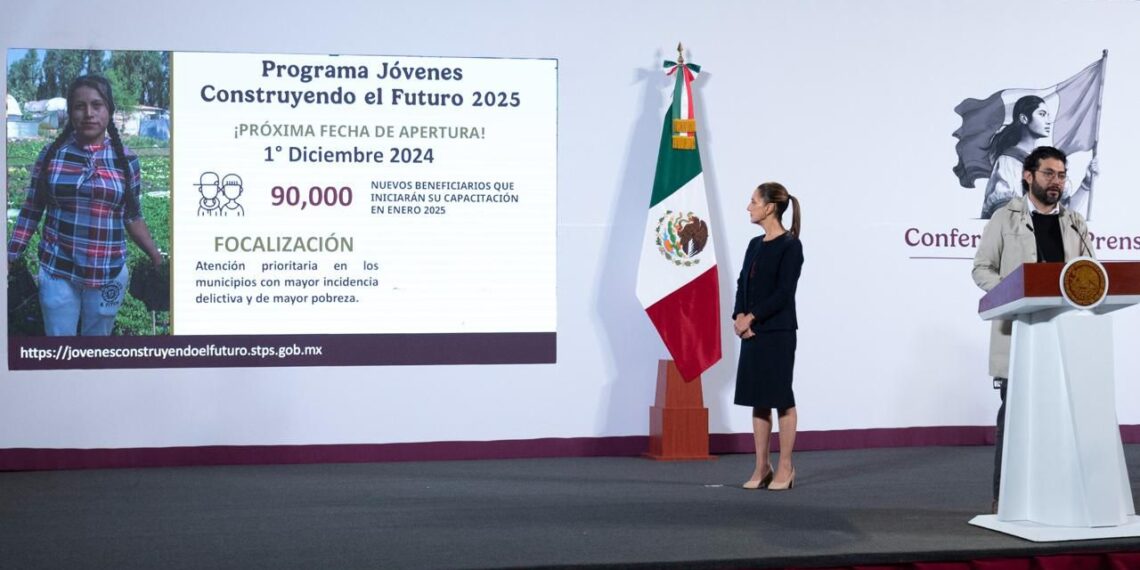 Anuncia Claudia Sheinbaum inscripción al programa Jóvenes Construyendo el Futuro 2025
