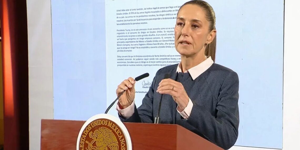 Sheinbaum pide “calma” a los mercados tras amenazas de aranceles por parte de Trump