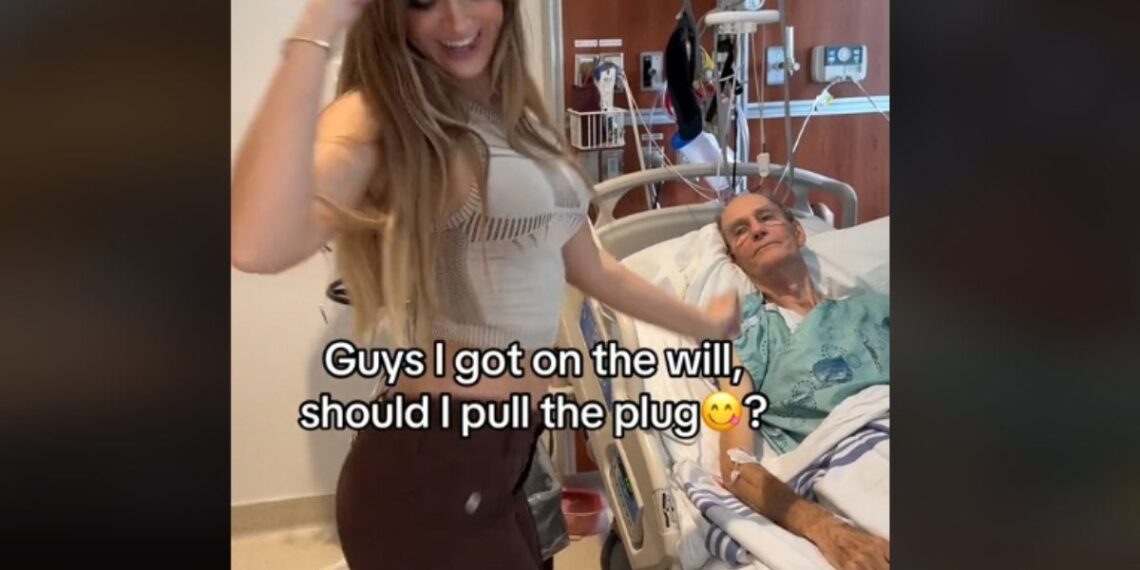 Tiktoker baila mientras novio de 85 años está hospitalizado; causa controversia