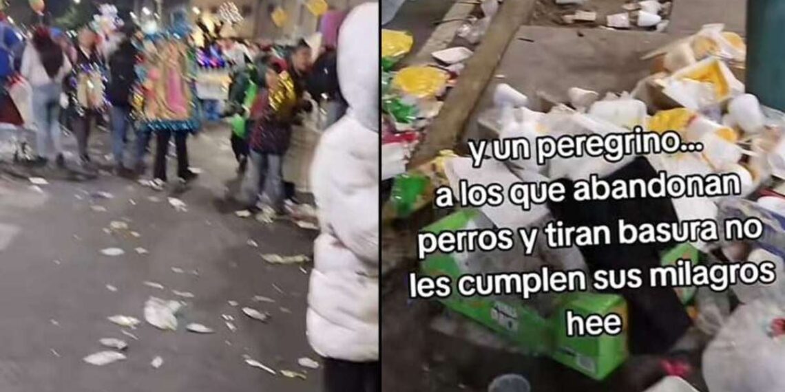 VIDEO: Bombera critica a peregrinos por dejar basura en la Basílica de Guadalupe