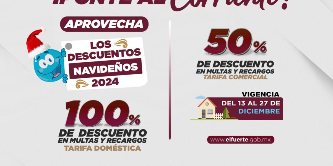 Gobierno de El Fuerte ofrece periodo de Descuentos Navideños en Predial y Agua Potable