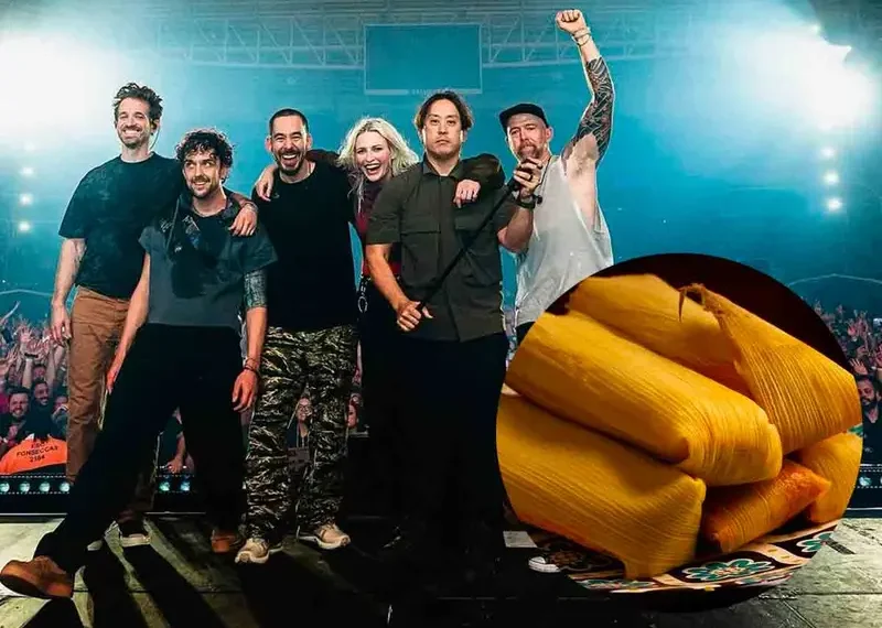 Linkin Park organiza tamaliza en la CDMX previo a su concierto en el Estadio GNP