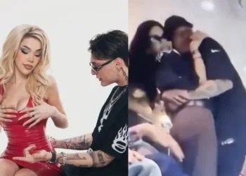 VIDEOS: Peso Pluma y Kenia Os confirman su romance con un beso en el Super Bowl