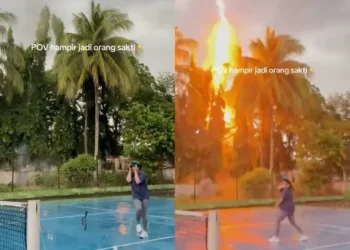 ¡Por poco! Rayo cae a metros de una tenista. VIDEO