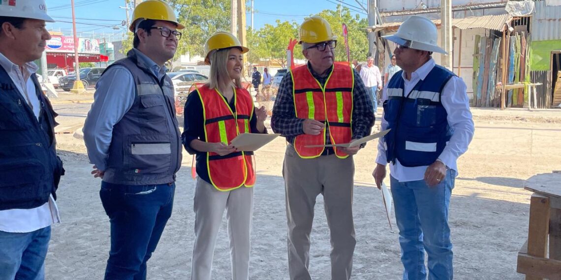 Rocha supervisa la construcción del puente sobre la Av. Colosio en Mazatlán