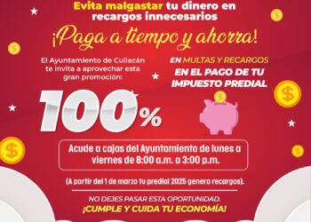 Continúa la promoción del descuento en multas y recargos del impuesto predial en Culiacán
