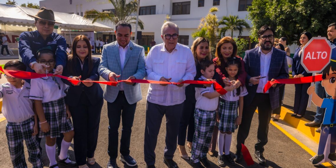 “La seguridad de los niños en la escuela es una prioridad”: Rocha, al inaugurar el circuito vial en la primaria STASE