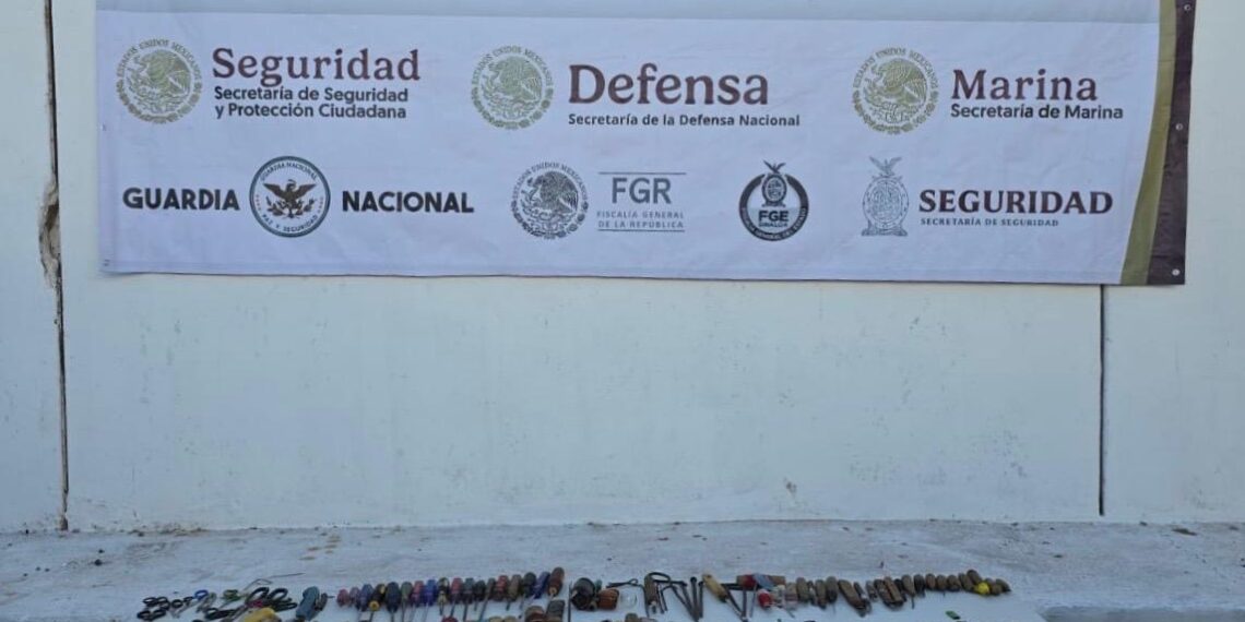 ‘Esculcan’ el Centro Penitenciario Goros II, en Ahome; localizan armamento