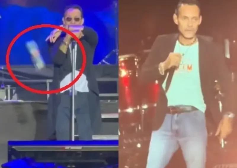 Marc Anthony se molesta tras recibir botellazo en concierto; “que tenga los coj…”