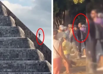 VIDEO: Turista alemán sube a pirámide de Chichén Itzá y visitantes ‘le dan una buena lección’