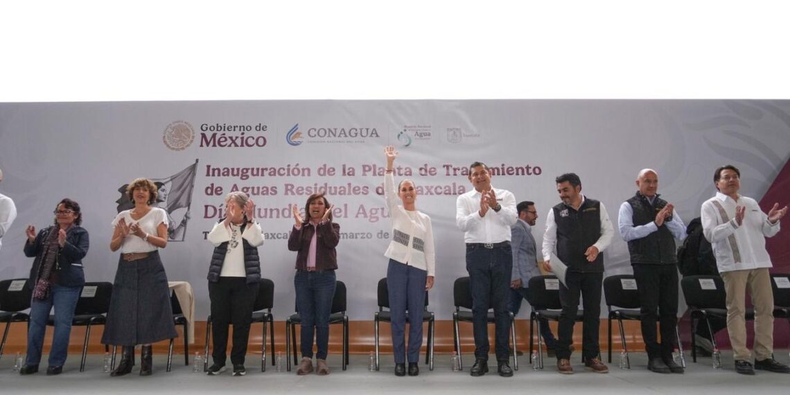 Presidenta Claudia Sheinbaum inaugura planta de tratamiento de aguas residuales en Tlaxcala y da banderazo de salida al saneamiento del río Atoyac