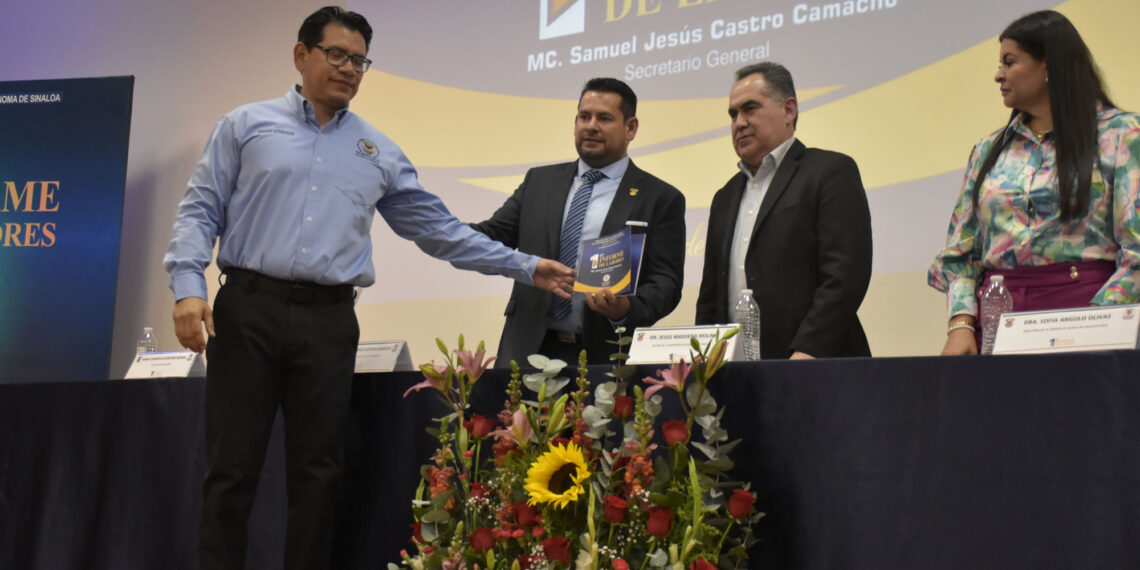 El Rector Jesús Madueña resalta la unidad y coordinación entre Universidad y Sindicato en el Primer Informe de Labores del SUNTUAS Académicos 2024-2025