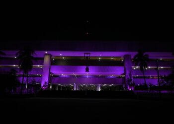 Palacio de Gobierno del Estado de Sinaloa se ilumina de morado