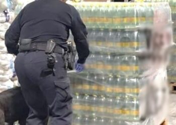 Resultado de la cooperación entre México y EEUU, en el puente internacional roma, Texas, se aseguró más de una tonelada de metanfetamina oculta en botellas de agua