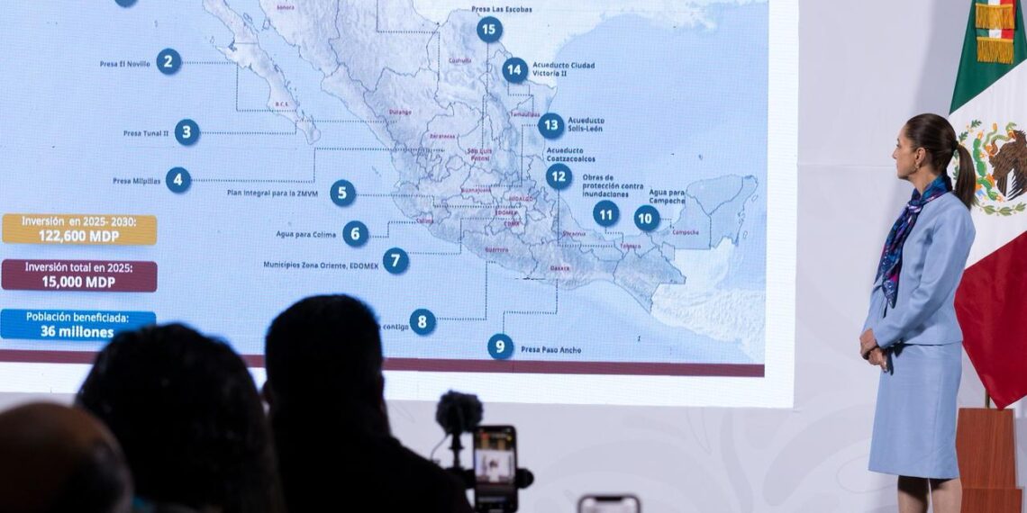 Gobierno de México presenta 17 proyectos de infraestructura hídrica en beneficio de 36 millones de personas con una inversión de 122 mil 600 mdp de 2025-2030