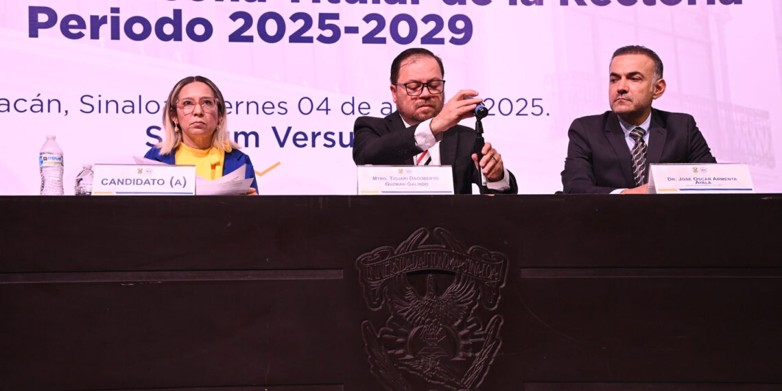 Con su exposición en la Unidad Regional Centro, culminan las comparecencias de las personas aspirantes a la Titularidad de la Rectoría de la UAS 2025-2029