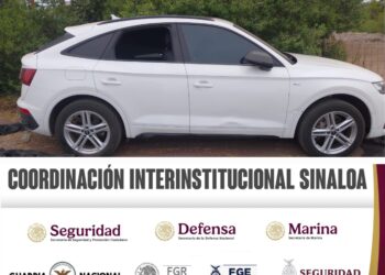 En Navolato aseguran un vehículo con reporte de robo, ponchallantas y cargadores