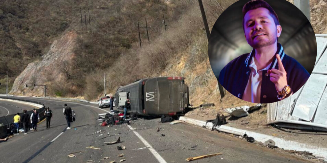 Autobús accidentado en la Mazatlán-Durango sería del exvocalista de La Adictiva, Memo Garza