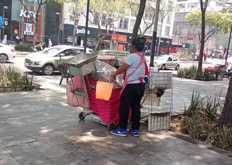 Expuesta en redes: Vendedora de elotes en la Alameda los hierve con agua no apta para consumo