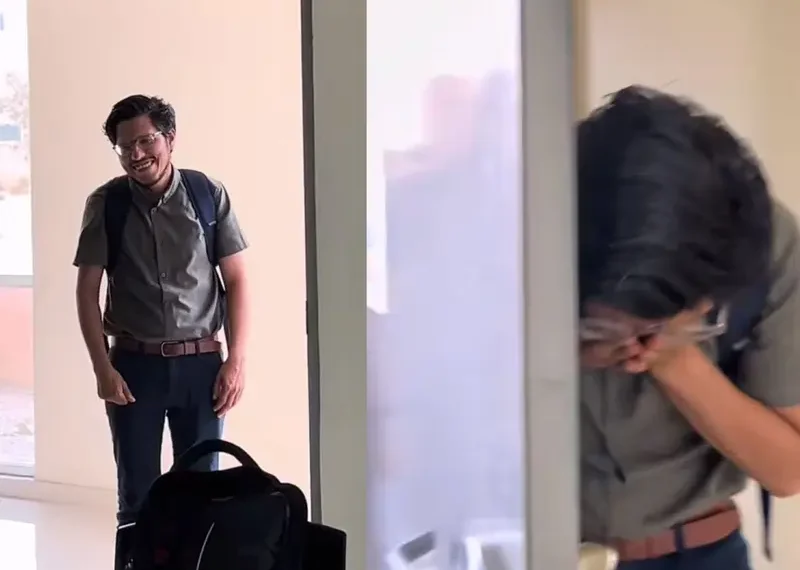 Alumnos sorprenden a su maestro y él rompe en llanto al verlos