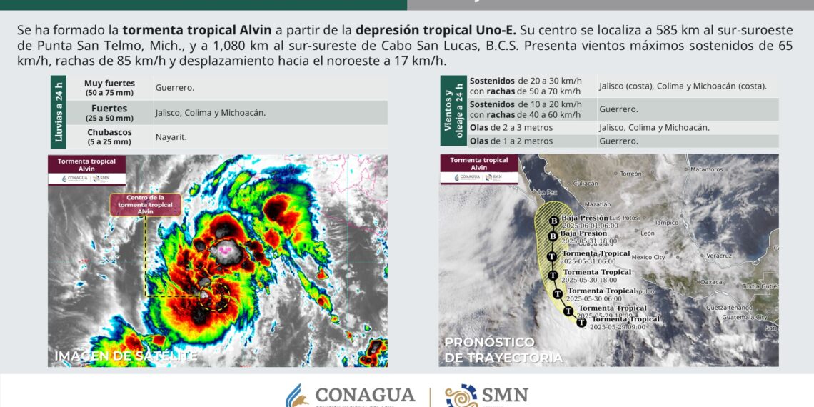 Se forma la tormenta tropical “Alvin” en el Pacífico mexicano