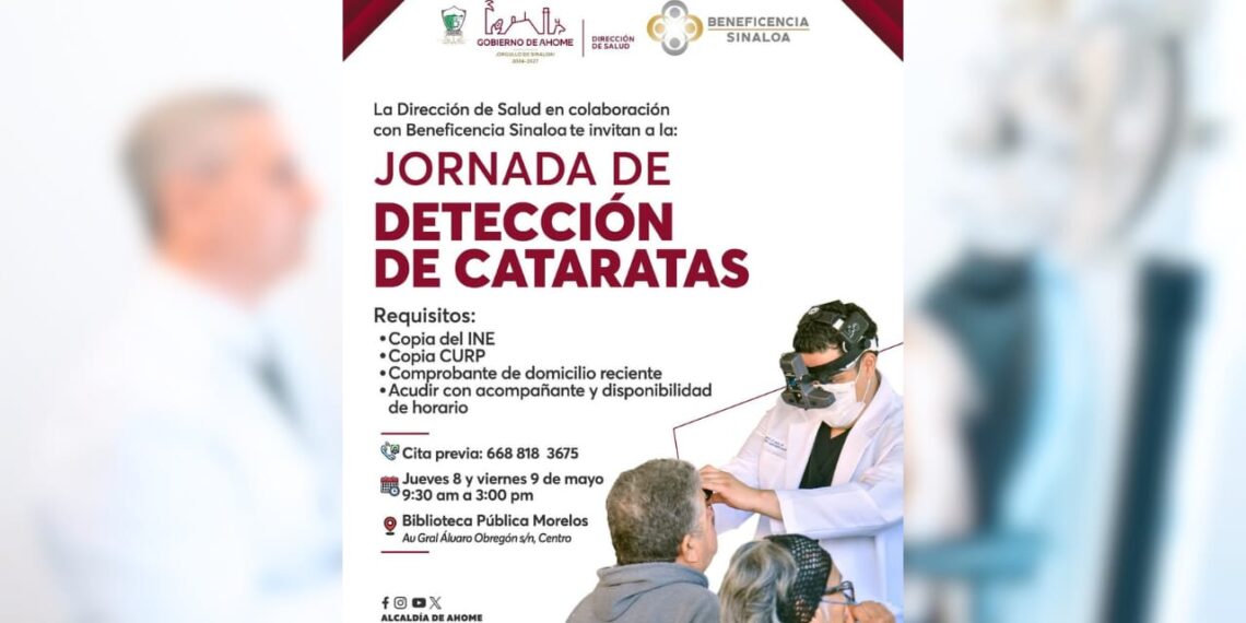Anuncian jornada gratuita de detección de cataratas en Los Mochis: Salud Ahome – NR | NOTICIAS