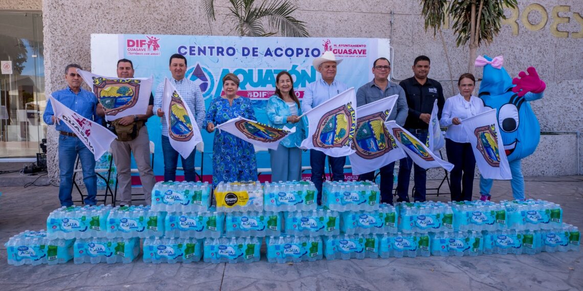 DIF Guasave abre centro de acopio Aquatón 2025; la alcaldesa se suma con un donativo de mil litros de agua para comunidades afectadas por la sequía