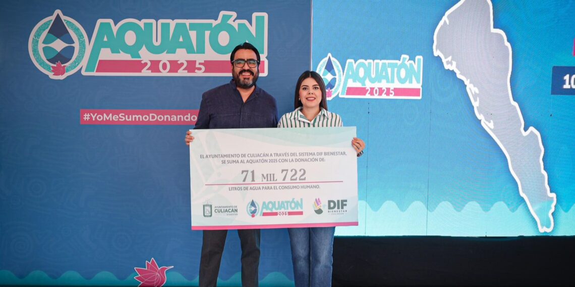 Ayuntamiento y DIF Culiacán se unen al Aquatón 2025 con histórica donación de agua