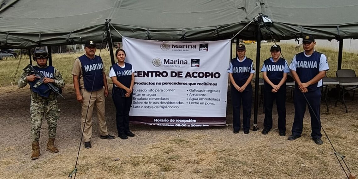 Marina activa centro de acopio en apoyo a la población damnificada, tras los efectos del huracán “Erick”