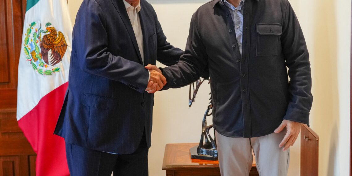 Gobernador Rocha y Mario Delgado titular de la SEP se reúnen para revisar obras de infraestructura educativa en proceso y para 2026