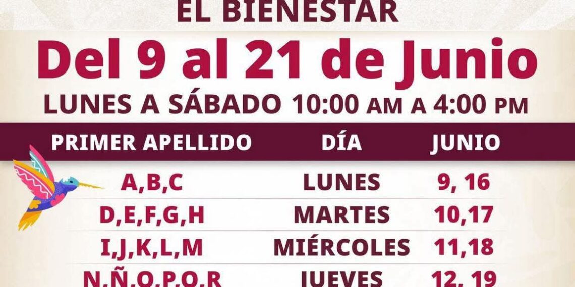 Abren registro para pensiones del Bienestar del 9 al 21 de junio