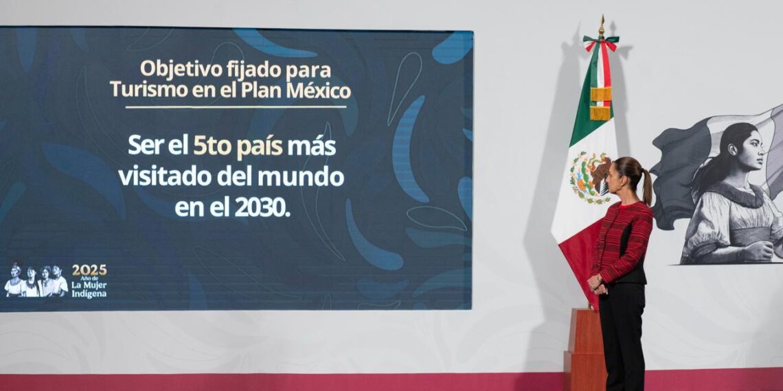 El objetivo para turismo en el Plan México es ser el 5to País más visitado del mundo para el 2030: Presidenta Claudia Sheinbaum