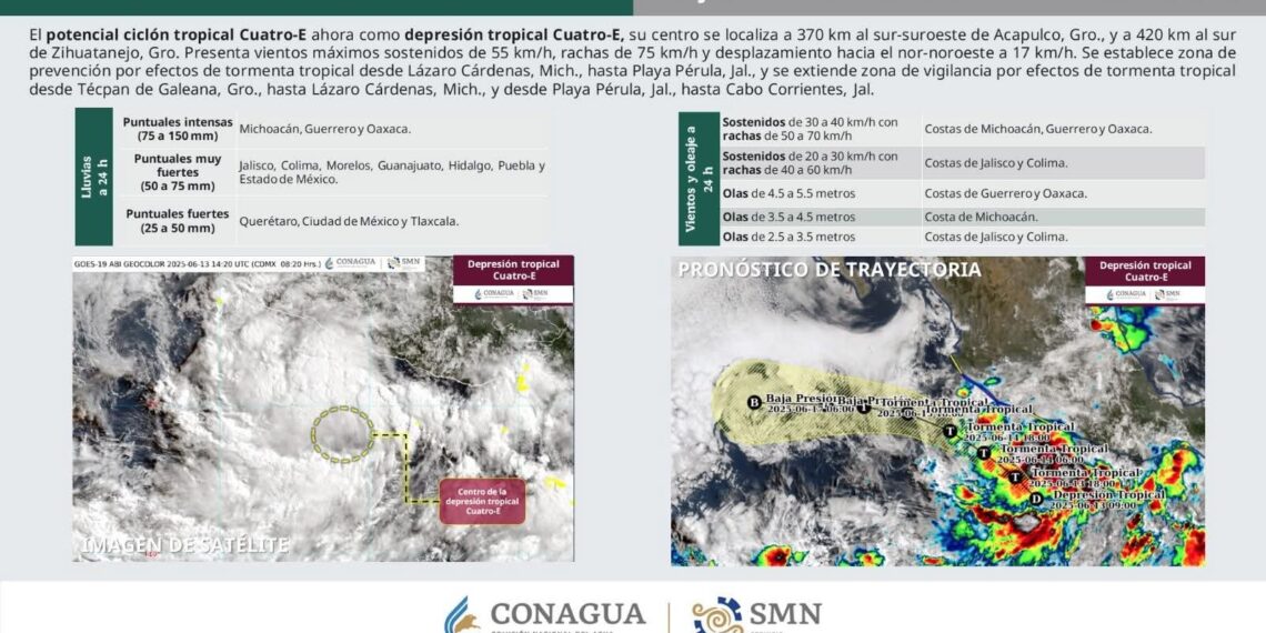 Depresión Tropical Cuatro-E se forma frente a Guerrero: podría convertirse en tormenta Dalila