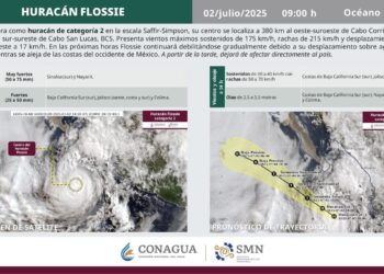 Huaracán Flossie se debilita a categoría 2 pero mantiene alta probabilidad de lluvias en Sinaloa – NR | NOTICIAS