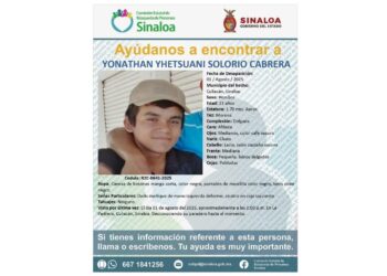 Desaparece joven en Culiacán; Comisión Estatal solicita ayuda – NR | NOTICIAS
