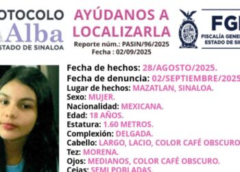 Fiscalía de Sinaloa solicita apoyo ciudadano para localizar a joven desaparecida en Mazatlán – NR | NOTICIAS