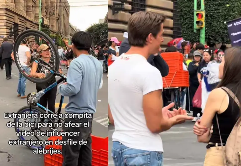 “Estás arruinando la toma”: staff de influencer corre a trabajador durante desfile de Alebrijes en CDMX