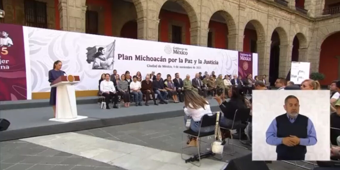 Presidenta Claudia Sheinbaum presenta los 12 ejes del Plan Michoacán por la Paz y la Justicia; contempla 100 acciones y una inversión de más de 57 mdp