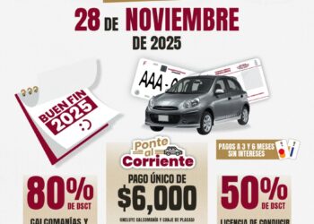 Mañana vence el plazo para aprovechar los descuentos del Buen Fin Gobierno del Estado 2025!