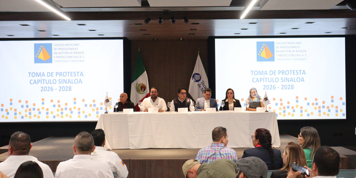 Presente la UAS en la toma de protesta de la nueva “Mesa Directiva Capítulo Sinaloa 2026-2028” del Colegio Mexicano de Profesionales en Gestión de Riesgos y Protección Civil