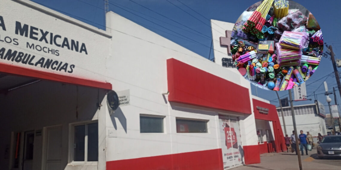 Cruz Roja Ahome llama a padres de familia a evitar la compra de pirotecnia para prevenir quemaduras en niños.