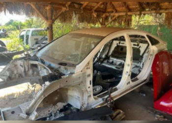 Desmantelan área con vehículos y partes robadas en poblado Navolatillo, municipio de Eldorado