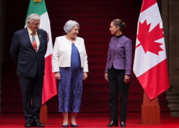 Recibe Presidenta Claudia Sheinbaum a la gobernadora general de Canadá, Mary Simon, en Palacio Nacional