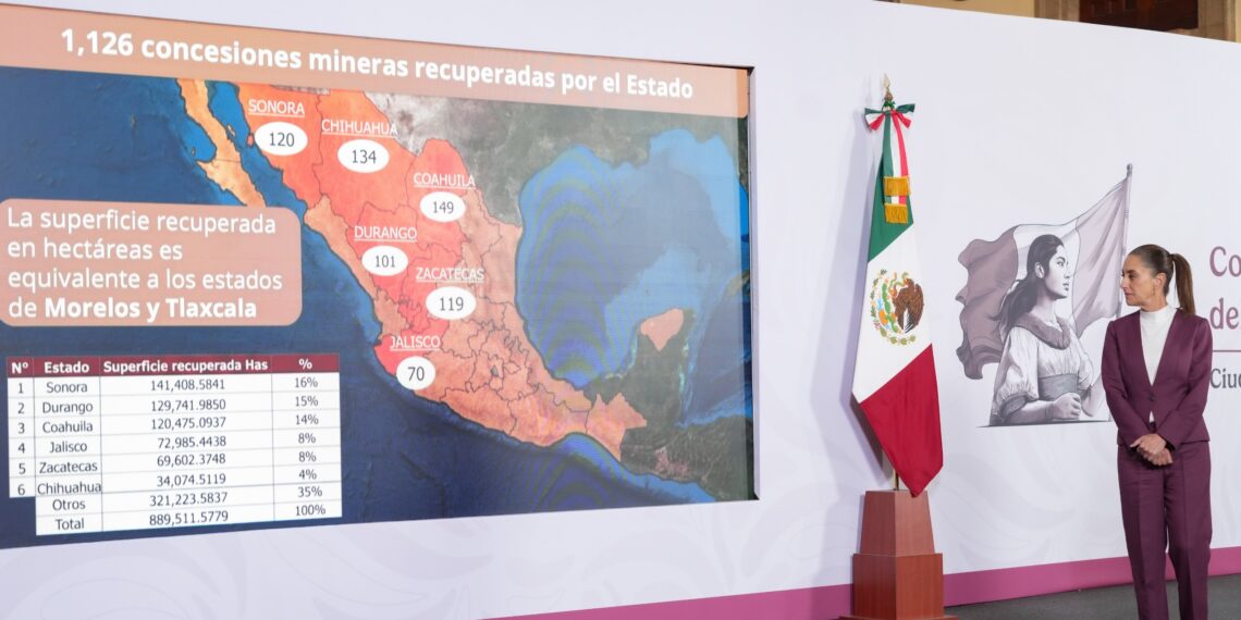 Presidenta Claudia Sheinbaum anuncia recuperación de mil 126 concesiones mineras; representan 889 mil hectáreas y garantiza protección de áreas naturales