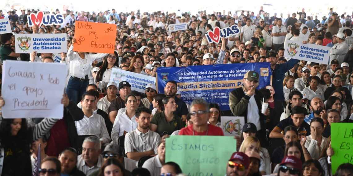 La UAS participa en el encuentro ciudadano con la Presidenta de la República Claudia Sheinbaum Pardo, como parte del inicio de obras del Hospital de Especialidades del IMSS en Culiacán