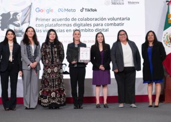 Gobierno de México firma primer acuerdo de colaboración voluntaria con Google, Meta y TikTok para combatir violencia digital contra las mujeres